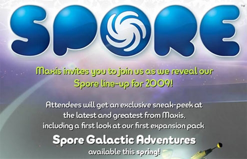 Spore Galactic Adventures invite